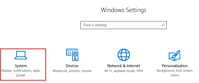 windows 10 settings screen