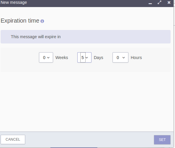 setting expiration period for emails in protonmail