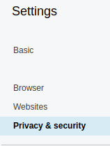 privacy and security options in opera browser