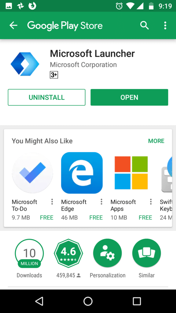 microsoft launcher for android phones