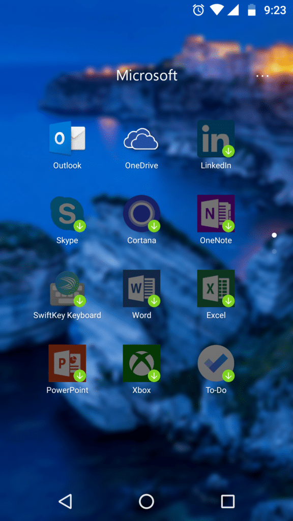 other Microsoft apps that are available for downloading on android phone