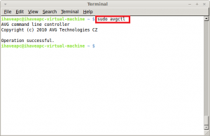 Starting AVG Anti-virus Command Line Controller In Linux