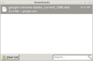 Google Chrome - Downloading and saving the package file