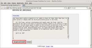 Google Desktop for Linux Terms of Service