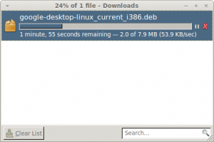 Download the Google Desktop for Linux *.deb package file
