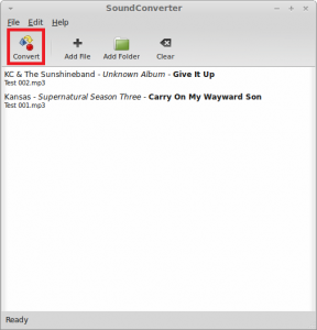 Convert audio files in Sound Converter