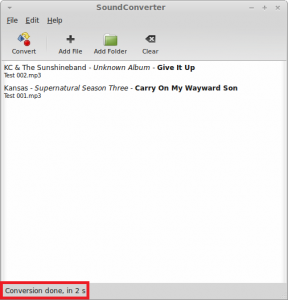 Convert audio files in Sound Converter