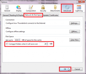 Disable Compact Now Message In Thuderbird 6