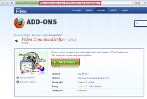 How to download Facebook Videos - Installing Video Download Helper in Firefox