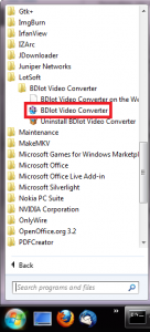 Starting the BDlot Video Converter