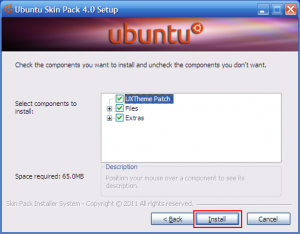 Ubuntu Skin Pack 4.0 for Windows XP SP3 setup