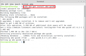 Installing abs-guide in Linux Mint / Ubuntu