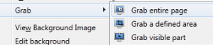 Basic screen grab options in Pixlr Grabber