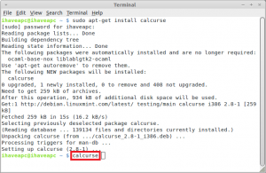 Starting calcurse in Linux Mint / Ubuntu