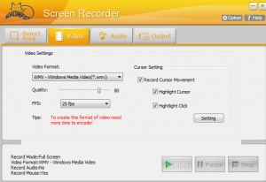 SnowFox Screen Recorder video settings