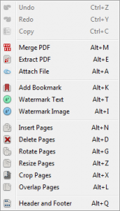 Editing options in PDF Converter Elite