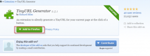 TinyURL add-on for Mozilla Firefox